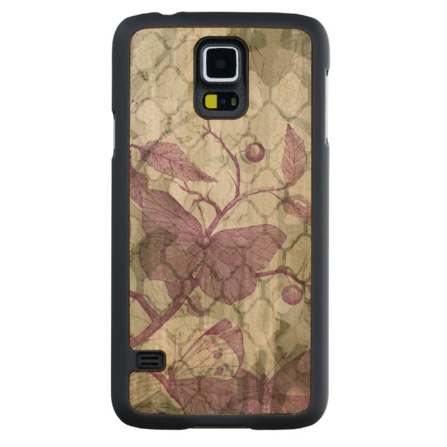 Funda Fina De Arce Para Galaxy S5 De Carved Mariposas árabes III (Reverso)