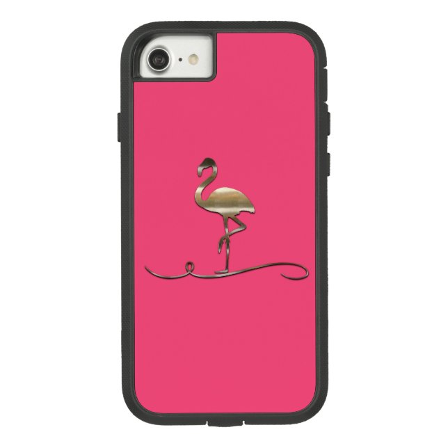 Funda Flamingo de Oro Rosa Brillante (Reverso)