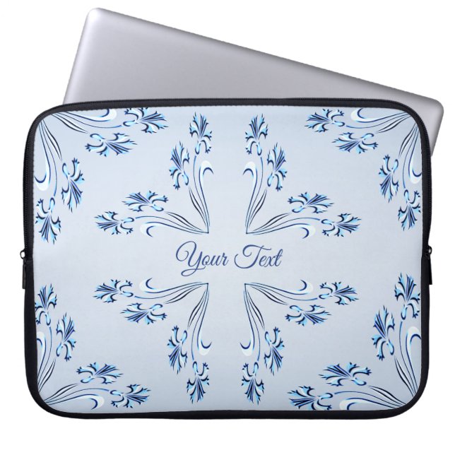 Funda Floral Azul para portátiles (Frente)