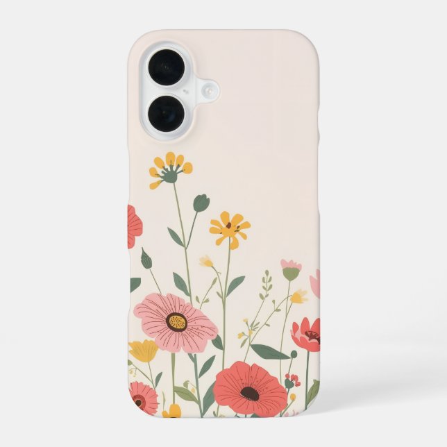 Funda floral bonita para iPhone 16 (Reverso )