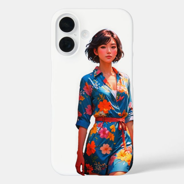 Funda Floral Elegance iPhone 16 (Reverso )