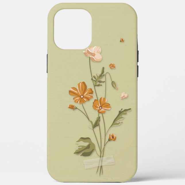 Funda floral florido naranja-Mate (Reverso )