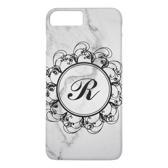 Funda Floral Monograma Mármol para iPhone 7 (Reverso)