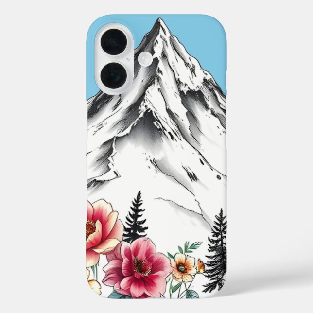 Funda Floral Watercolor iPhone 16 (Reverso )