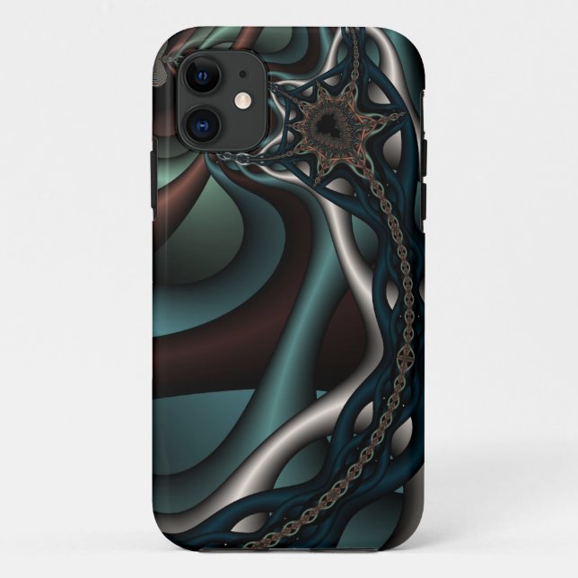 Funda fractal de reacción encadenada para iphone4 (Reverso)