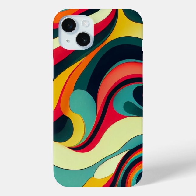 Funda Fun Retro Swirl iPhone 15 Plus. (Reverso )