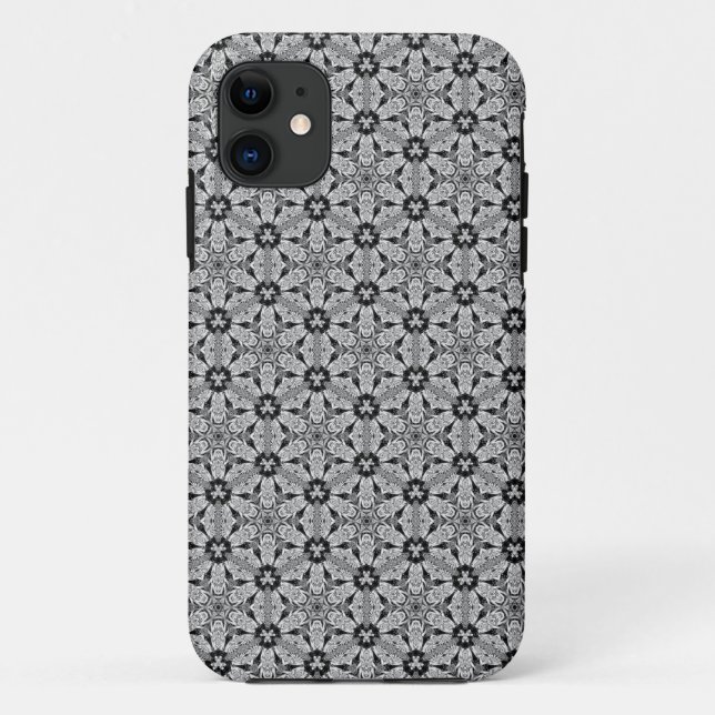 Funda Geo Hexagon Black + Silver Pattern iPhone 5 (Reverso)
