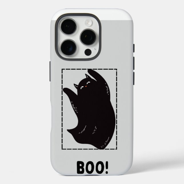 Funda Ghost Ghost iPhone 16 de Black Funny Hallowe (Reverso )