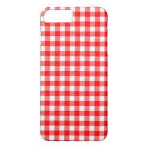 Funda Gingham Red and White Pattern iPhone 7 Plus