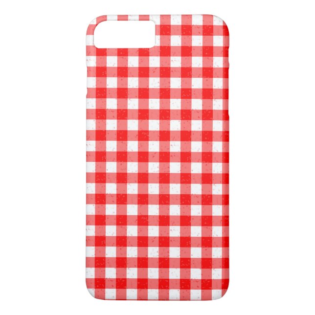 Funda Gingham Red and White Pattern iPhone 7 Plus (Reverso)