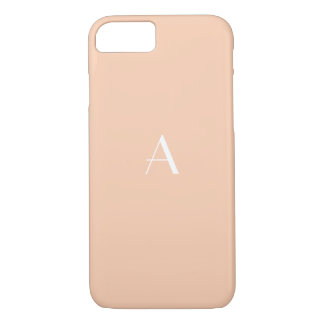 Funda Girly Pastel Apricot para iPhone 7 con Monog