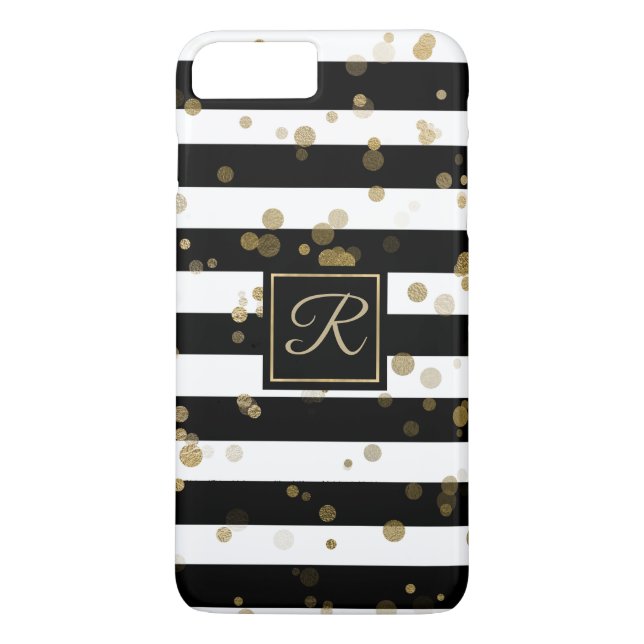 Funda Gold Confetti y Stripes para iPhone 8 Plus (Reverso)