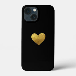 Funda Gold Metallic Heart iPhone.