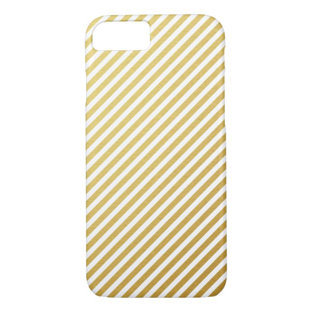 Funda Gold & White Striped para iPhone 7 (Reverso)