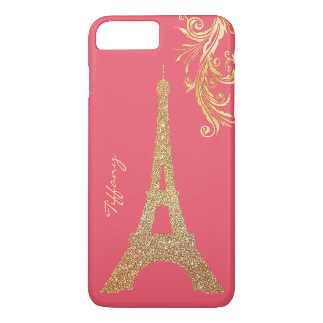 Funda Golden Eiffel Tower Personalizado iPhone 7 P (Reverso)