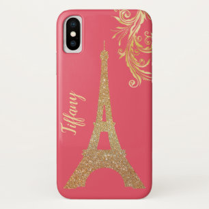 Funda Golden Eiffel Tower Personalizado iPhone X