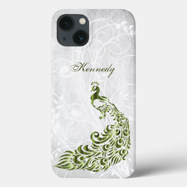 Funda Green Peacock Personalizado para iPhone X (Reverso)