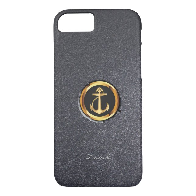 Funda Guay Gold Anchor Black Stone para iPhone 7 (Reverso)