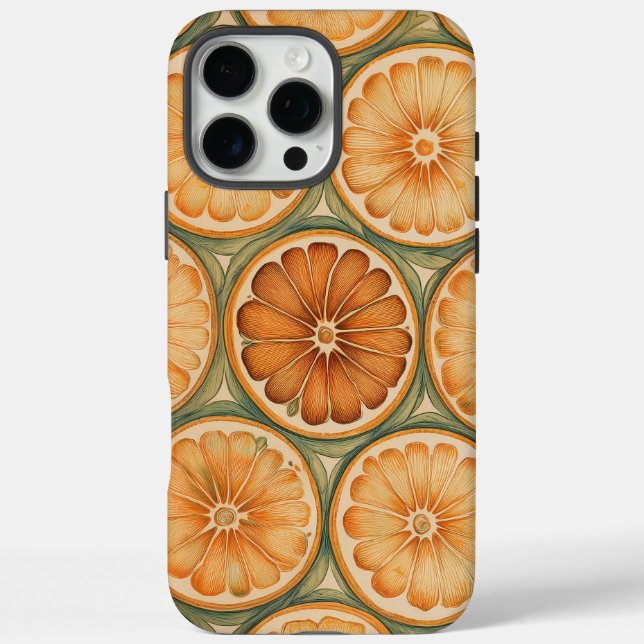 Funda Guay Retro Naranja Pattern iPhone 16 Pro Max (Reverso)