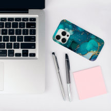 Funda holográfico Verde azulado Dream Marble iPhon