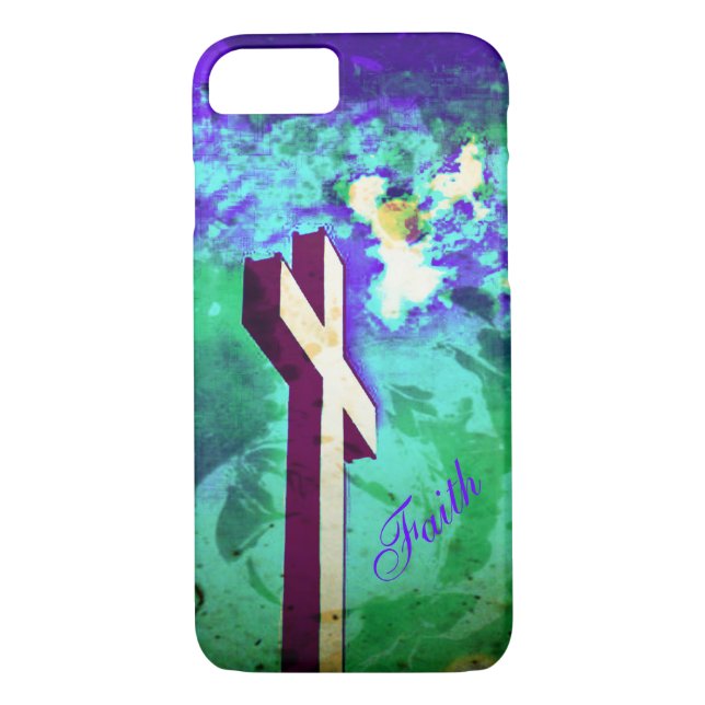 Funda Holy Cross Purple N Green iPhone 7 (Reverso)