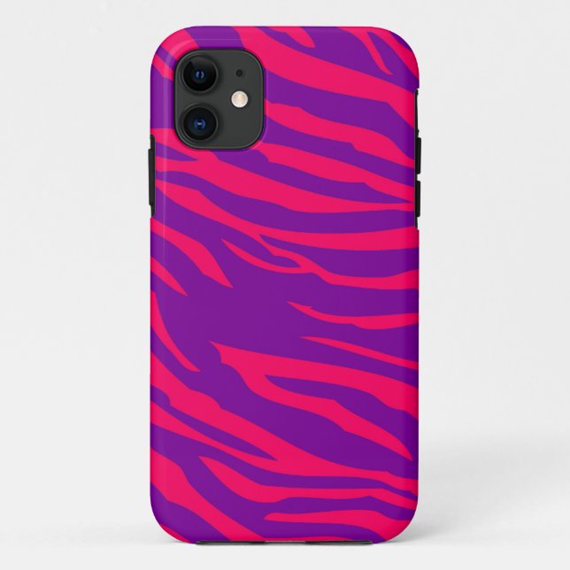 Funda Hot Pink Purple Zebra Mate ID™ iPhone 5 (Reverso)