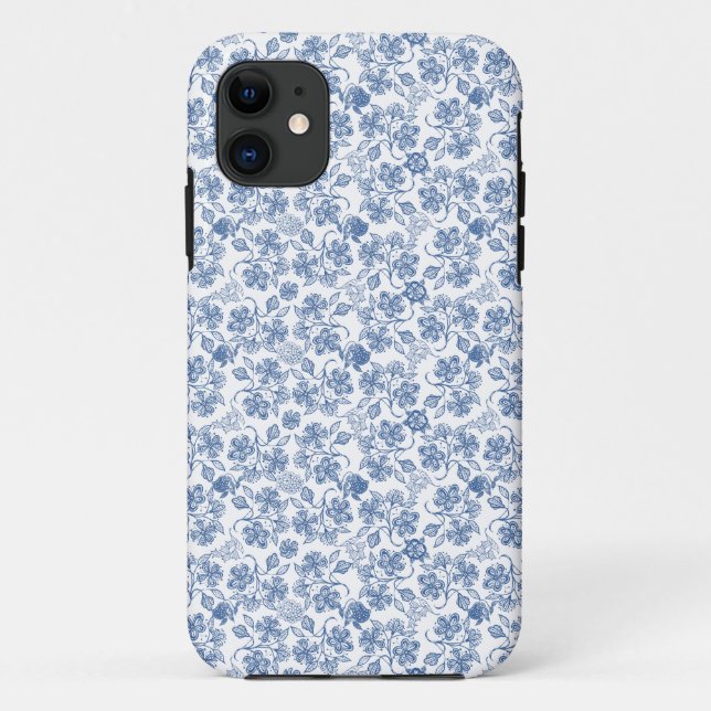 Funda Indigo Blue Ethnic Floral Print iPhone 5/5s (Reverso)