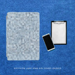 Funda inteligente para iPad de Sapphire Leaf<br><div class="desc">Diseño gráfico,  de hojas florales,  delineado en,  revestidos de vidrio,  con estampado texturizado en colores,  de azul violeta,  azul-gris,  negro y blanco.</div>