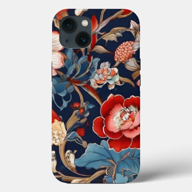 Funda Intrincado Beautiful Flower Design iPhone 13 (Reverso )