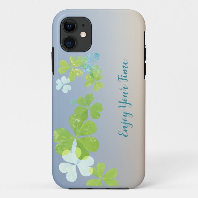 Funda iPhon floral verde moderno (Reverso)
