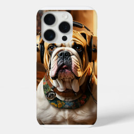 funda iPhone 15 Pro con diseño de Bulldog negrita