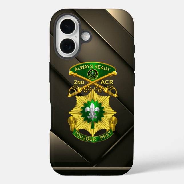 Funda iPhone 16 2.º Regimiento de Caballería Armado de ACR (Reverso )