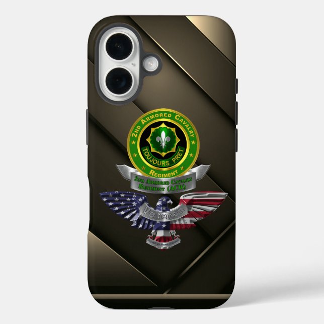 Funda iPhone 16 2.º Regimiento de Caballería Armado de ACR (Reverso )