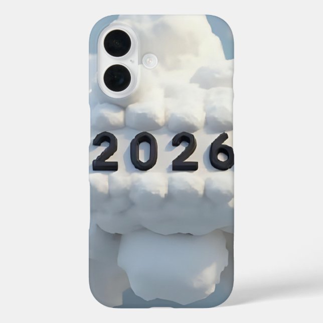 Funda iPhone 16  3D Number Design for New Year 2026 (Reverso )