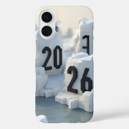 Funda iPhone 16 3D Number Design for New Year 2026