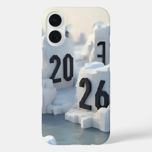 Funda iPhone 16  3D Number Design for New Year 2026 (Reverso )