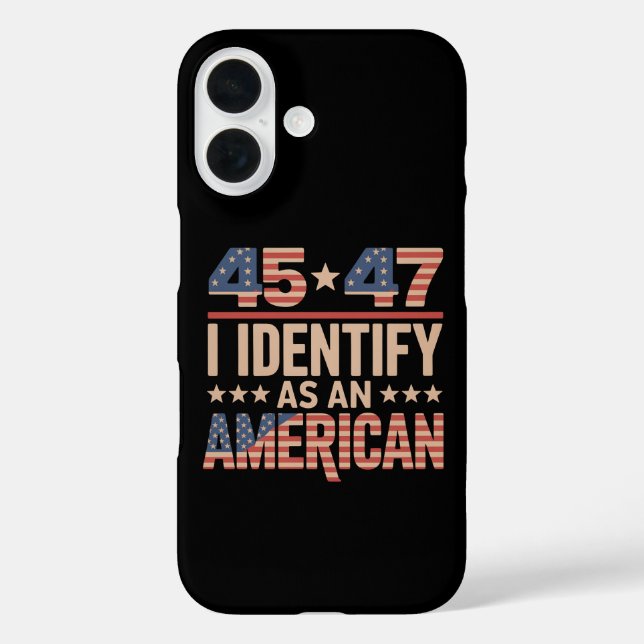 Funda iPhone 16 45 47 Me Identifico Como Presidente De Trump Estad (Reverso )
