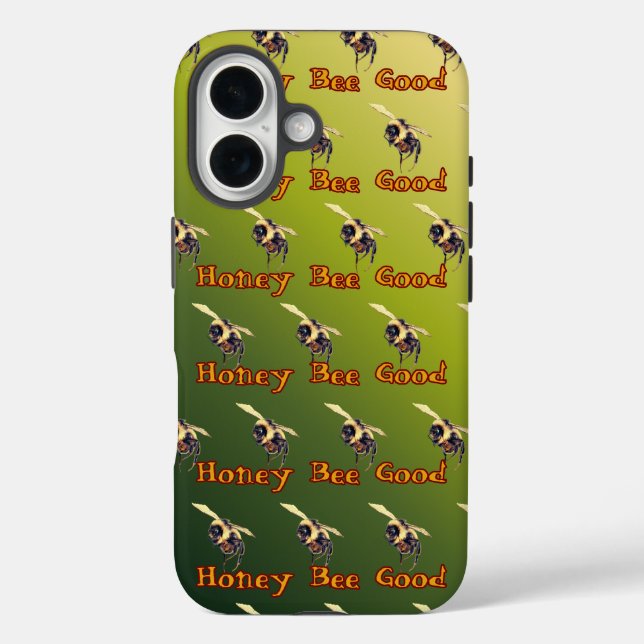 Funda iPhone 16 Abeja Buena - En Gradiente Verde (Reverso )