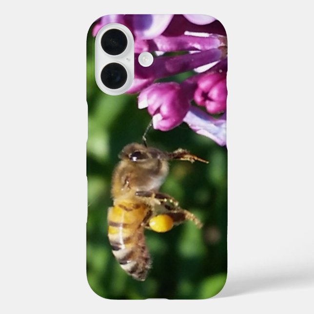 Funda iPhone 16 Abeja de miel hambrienta y Lilacs (Reverso )