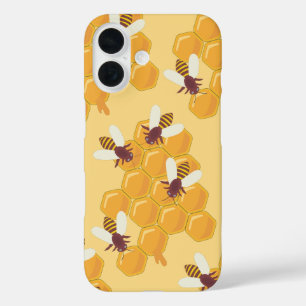 Funda iPhone 16 Abejas de miel y diseño de mimbre