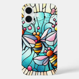 Funda iPhone 16 Abejas encantadoras Efecto de cristal
