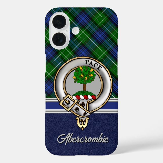 Funda iPhone 16 Abercrombie Clan Badge & Tartan Personalized (Reverso )