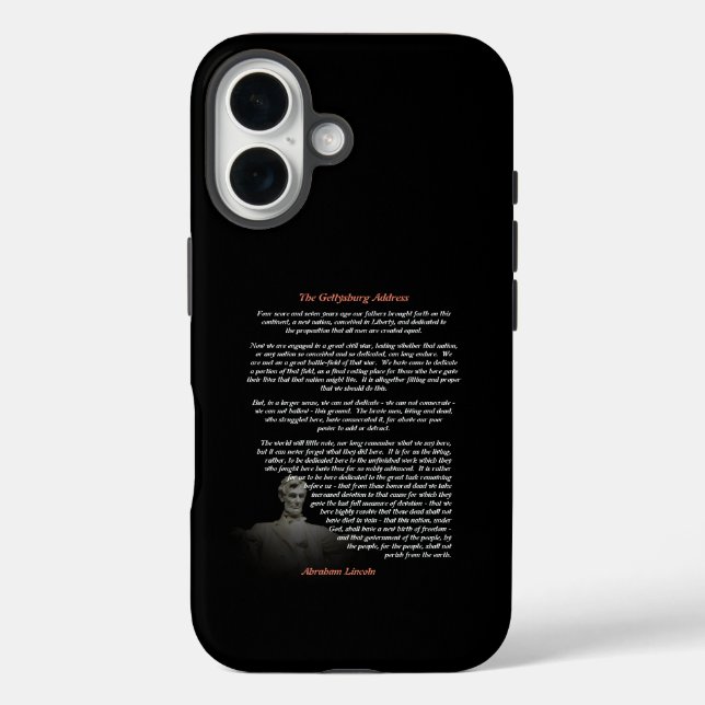 Funda iPhone 16 Abraham Lincoln - El discurso de Gettysburg (Reverso )