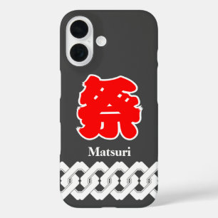 Funda iPhone 16 Abrigo Matsuri Happi japonés negro