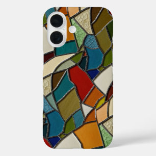 Funda iPhone 16 Abstracción del mosaico de vidrio manchado colorid