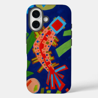 Funda iPhone 16 abstracción, pescado, carpa, cubismo,