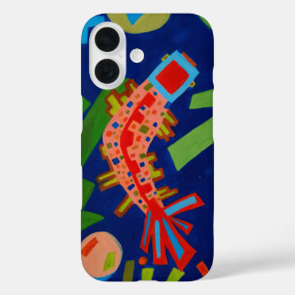 Funda iPhone 16 abstracción, pescado, carpa, cubismo,