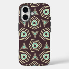 Funda iPhone 16 Abstract geometric pattern with layered pentagons