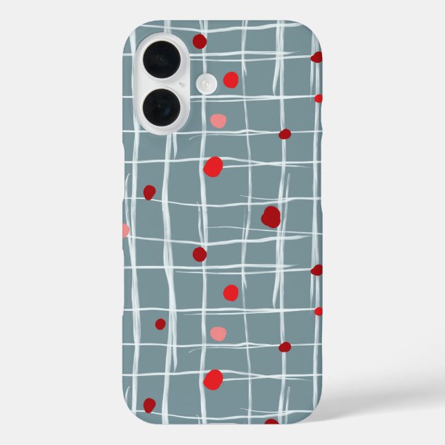 Funda iPhone 16 Abstract Grid Pattern Phone Case (Reverso )