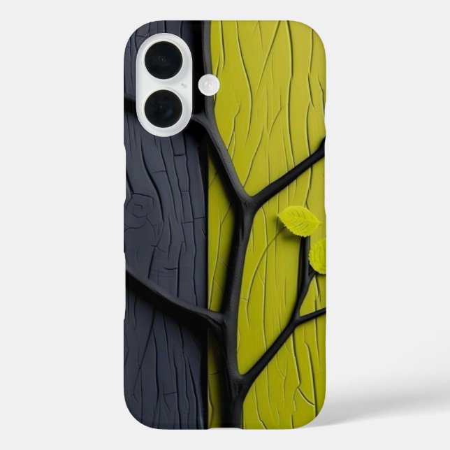Funda iPhone 16 Abstract Split Tree Texture Phone Case (Reverso )